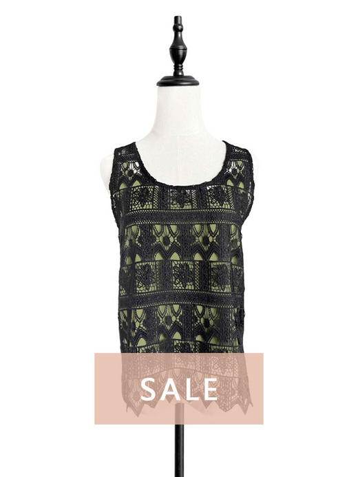 TYNVIE 两件套透视蕾丝背心 - 黑色 商品图0
