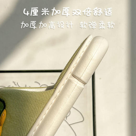 亚麻拖鞋女卡通可爱情侣居家春秋四季厚底防滑透气棉麻拖鞋男夏天 商品图8