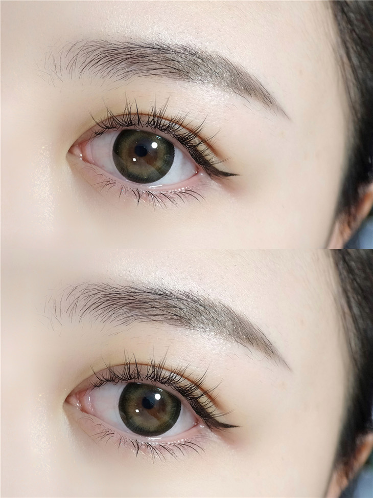 DIVABISOU年抛隐形眼镜 里美绿棕14.5mm 一副/2片-VVCON美瞳网8