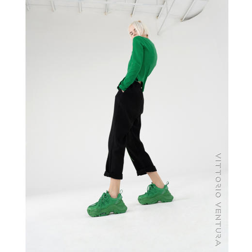 预售|VITTORIO VENTURA薇薇燃 牛皮纯色气垫厚底老爹鞋（默认顺丰到付 联系客服报销） . 潮快闪[福利品] 商品图4