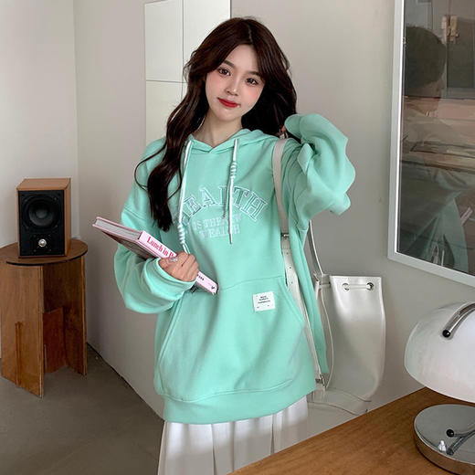 卫衣女装春秋季薄款韩版宽松2022年新款时尚百搭上衣服外套潮ins绒衫女式 商品图2