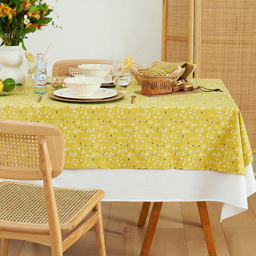 小森林印花美式田园双层纯棉餐桌布 商品图0