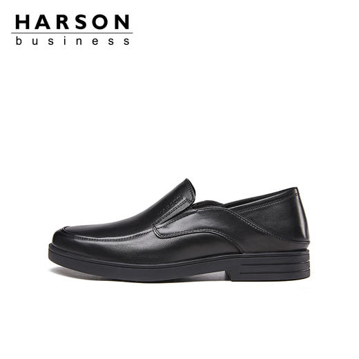 哈森男鞋春季套脚一脚蹬商务休闲皮鞋英伦正装鞋子MS26602 商品图1
