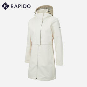 RAPIDO雳霹道2022春季新品女子环保再生面料叠穿长款夹克连帽梭织风衣外套CP2139J380