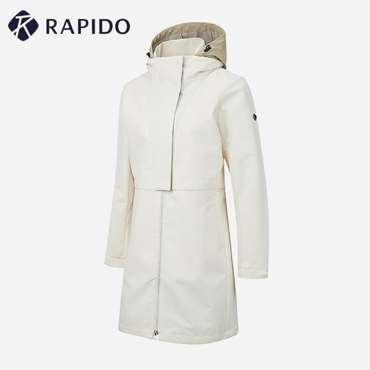 RAPIDO雳霹道2022春季新品女子环保再生面料叠穿长款夹克连帽梭织风衣外套CP2139J380 商品图0