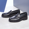 哈森男鞋套脚商务休闲男士皮鞋英伦压花真皮乐福鞋男MS24918 商品缩略图4