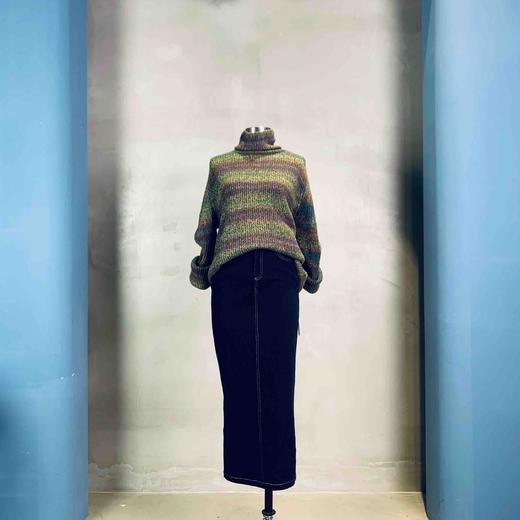 “彩虹”颈袖添香品牌2024秋冬针织毛衣新款圆领女修身显瘦打底衫女长袖彩虹羊绒衫J93E4061 商品图7