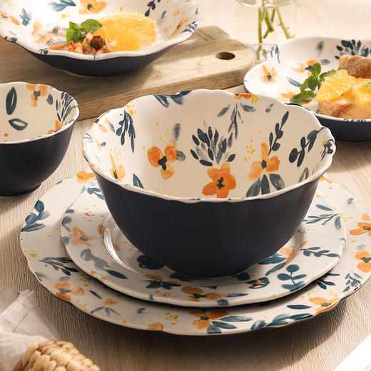 鹿谷川碗碟汤盘餐具单个性梅花盘沙拉碗ins 风汤勺鱼盘日式田园风 商品图8