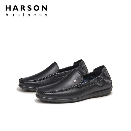 哈森男鞋春季一脚蹬乐福鞋男驾车豆豆鞋英伦商务休闲皮鞋MS24600 商品图1