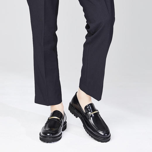 哈森男鞋春季一脚蹬乐福鞋男英伦商务休闲男士皮鞋MS28100 商品图4