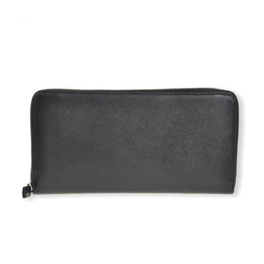 PRADA 普拉达 男士 Saffiano 十字纹皮革拉链票夹钱包 黑色 2ML220 053 F0002 商品图1