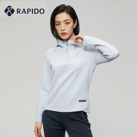 RAPIDO雳霹道2022春季女士时尚简约运动休闲细空气层戴帽半拉链套头衫CP2Z41L02R