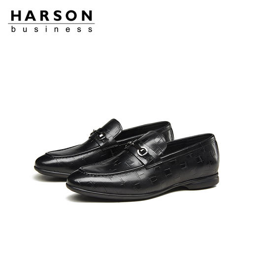 哈森男鞋春季商务正装男士皮鞋英伦一脚蹬休闲皮鞋MS28108 商品图1