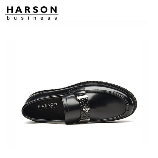 哈森男鞋春季品牌高档男士皮鞋一脚蹬商务休闲皮鞋MS28102 商品图3