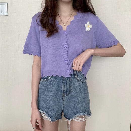 2021夏季新款韩版花朵修身显瘦针织无袖吊带内搭网红背心短上衣女 商品图9