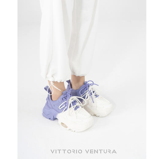 预售|VITTORIO VENTURA薇薇燃 牛皮拼接撞色气垫厚底老爹鞋（默认顺丰到付 联系客服报销） . 潮快闪[福利品] 商品图2