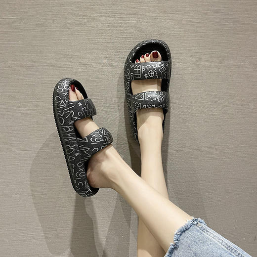 厚底拖鞋女夏外穿2022新款潮流网红可爱防滑情侣沙滩外出凉拖鞋男 商品图2