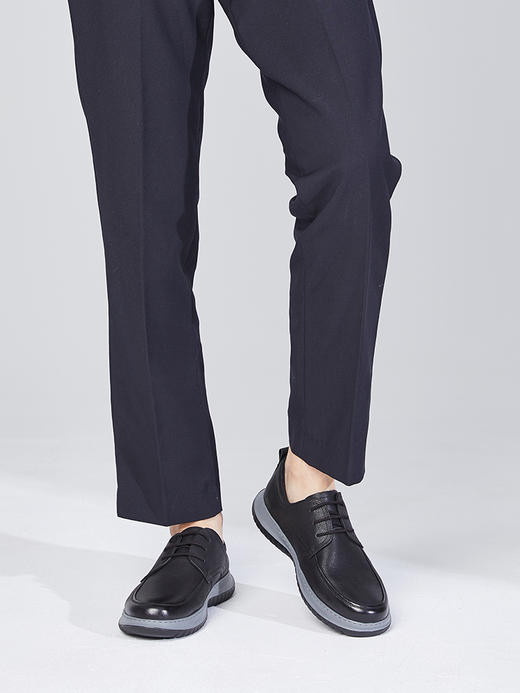 哈森男鞋春季新款休闲皮鞋男英伦商务休闲鞋真皮软底鞋子MS24010 商品图4