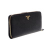 PRADA 普拉达 女士大号 Saffiano 皮革金属刻字徽标票夹钱包 黑色 1ML348 QWA F0002 商品缩略图1