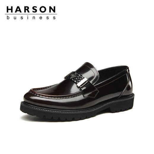 哈森男鞋春季品牌高档男士皮鞋一脚蹬商务休闲皮鞋MS28102 商品图1