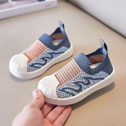 【宝宝学步鞋 防滑透气 舒适体验】辛巴之星春款童鞋儿童韩版板鞋女童贝壳头运动鞋男童飞织软底潮鞋 商品图5
