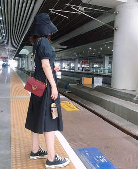 【百图lulu私服】黑色A字型娃娃裙，随性，文艺，显瘦遮肚子连衣裙，可以用80斤穿到130斤