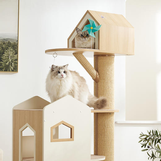 CatS猫家具 天空之城大城堡 拼色木制猫爬架 猫屋剑麻猫抓柱包邮 商品图3