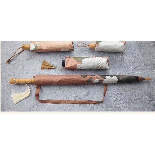 沛欣仿古色长柄伞原创栀子花三折16骨复古风国潮流苏木柄伞晴雨伞 商品图6