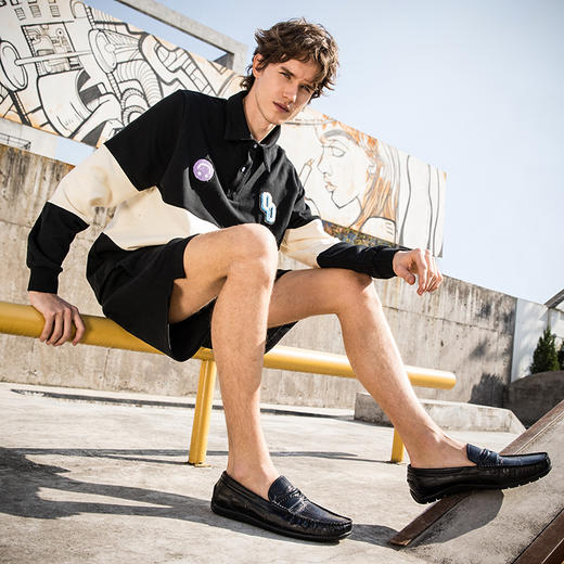 哈森男鞋春季一脚蹬乐福鞋男豆豆鞋商务休闲皮鞋MS24901 商品图5