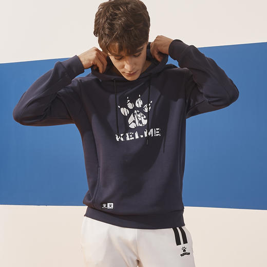 卡尔美  运动卫衣新款大LOGO针织连帽套头衫宽松休闲上衣男 商品图2