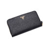 PRADA 普拉达 女士大号 Saffiano 皮革金属刻字徽标票夹钱包 黑色 1ML348 QWA F0002 商品缩略图3