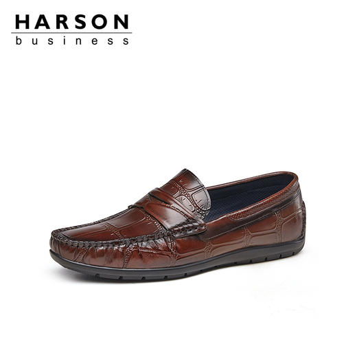 哈森男鞋春季一脚蹬乐福鞋男豆豆鞋商务休闲皮鞋MS24901 商品图0