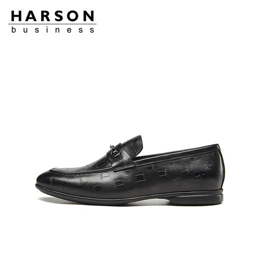 哈森男鞋春季商务正装男士皮鞋英伦一脚蹬休闲皮鞋MS28108 商品图2