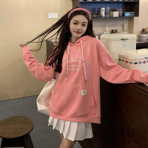 卫衣女装春秋季薄款韩版宽松2022年新款时尚百搭上衣服外套潮ins绒衫女式 商品图3