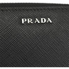 PRADA 普拉达 男士 Saffiano 十字纹皮革金属字母徽标拉链票夹钱包 黑色 2ML317 C5S F0D9A 商品缩略图3