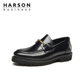 哈森男鞋春季一脚蹬乐福鞋男英伦商务休闲男士皮鞋MS28100