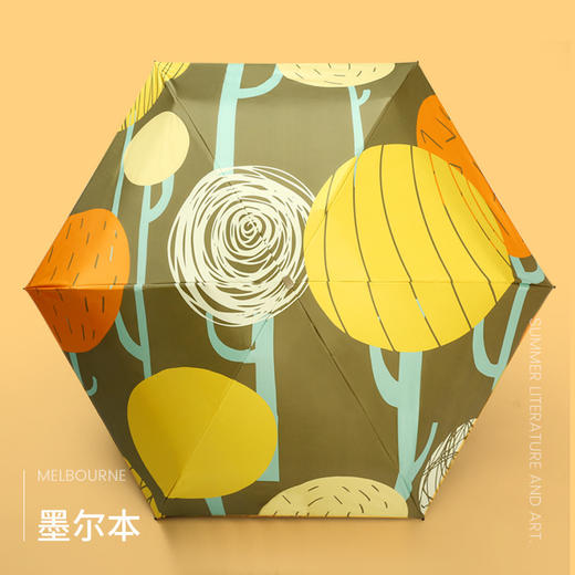 【夏日抽象艺术 轻巧便捷 防晒更有效】五折口袋晴雨伞超轻黑胶折叠遮阳防晒伞学生儿童创意广告礼品雨伞 商品图12