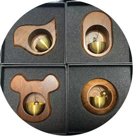 吸门式风铃胡桃木日系入户门铃冰箱贴小挂饰铃铛进门提醒创意礼物