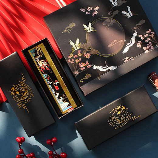 精美镂空创意直尺书签金属古典中国风多功能绘图测量尺工具手账尺 商品图7