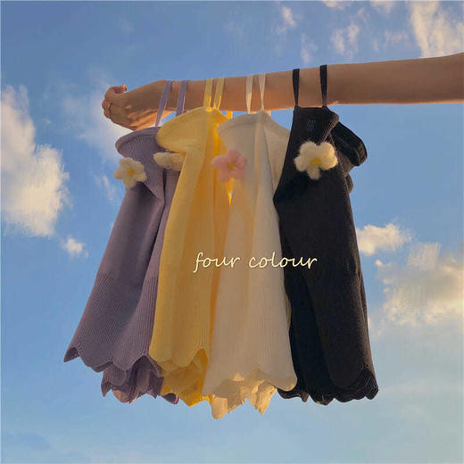 2021夏季新款韩版花朵修身显瘦针织无袖吊带内搭网红背心短上衣女 商品图0