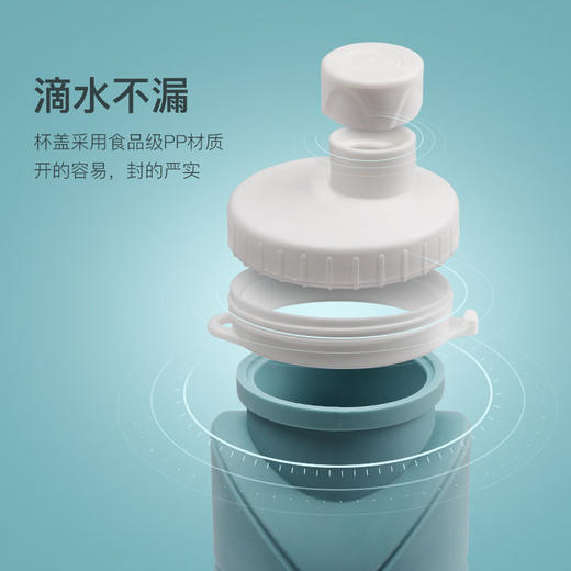 新品硅胶折叠水杯户外运动水壶600ml伸缩杯食品级硅胶杯运动水杯 商品图1