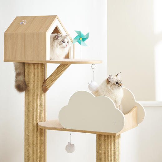 CatS猫家具 天空之城云之上 拼色木制猫爬架 猫屋剑麻猫抓柱包邮 商品图3