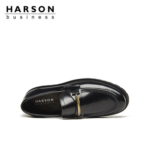 哈森男鞋春季一脚蹬乐福鞋男英伦商务休闲男士皮鞋MS28100 商品图3