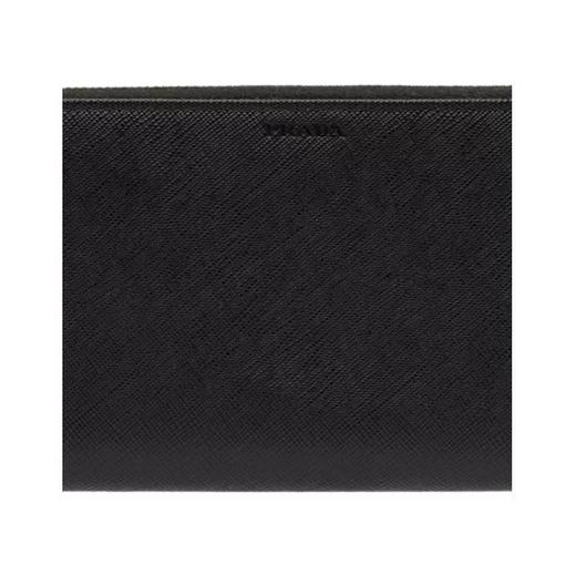 PRADA 普拉达 男士 Saffiano 十字纹皮革字母徽标拉链票夹钱包 黑色 2ML317 053 F0002 商品图3