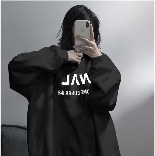 长袖卫衣女2022秋季新款韩版原宿风bf无帽薄款宽松学生外套ins潮 商品图0