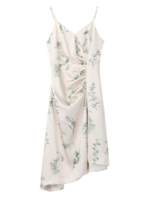 HeyDress烟雨裙素雅印花吊带连衣裙女收腰设计感吊带裙裙子 商品图3