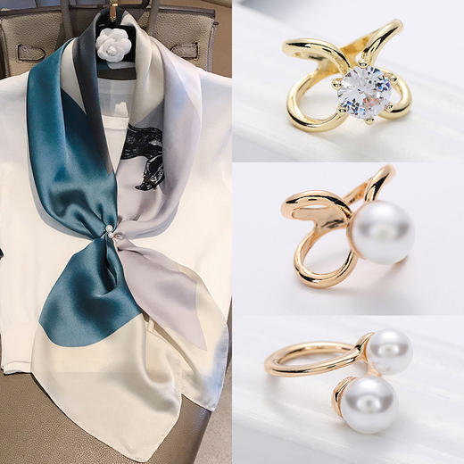 【单珠】精美简约时尚丝巾扣 小方巾扣珍珠扣 商品图0