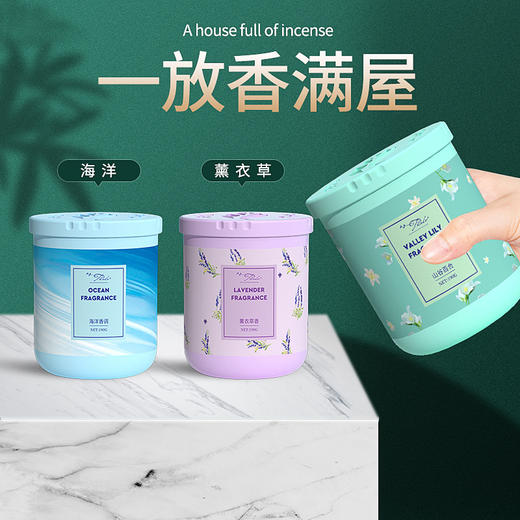 「数款香型！感受花果香」圆盒固体香膏空气清新剂 居家日用饰品香薰摆件室内除臭芳香剂 商品图1