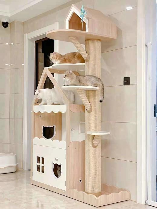 CatS猫家具拼色木屋木制猫爬架 猫的绿野仙踪 猫屋剑麻猫抓柱包邮 商品图5