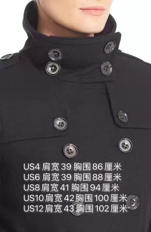 美国直邮！ Burberry巴宝莉正品女士经典羊毛混纺双排扣中长款大衣 商品图7